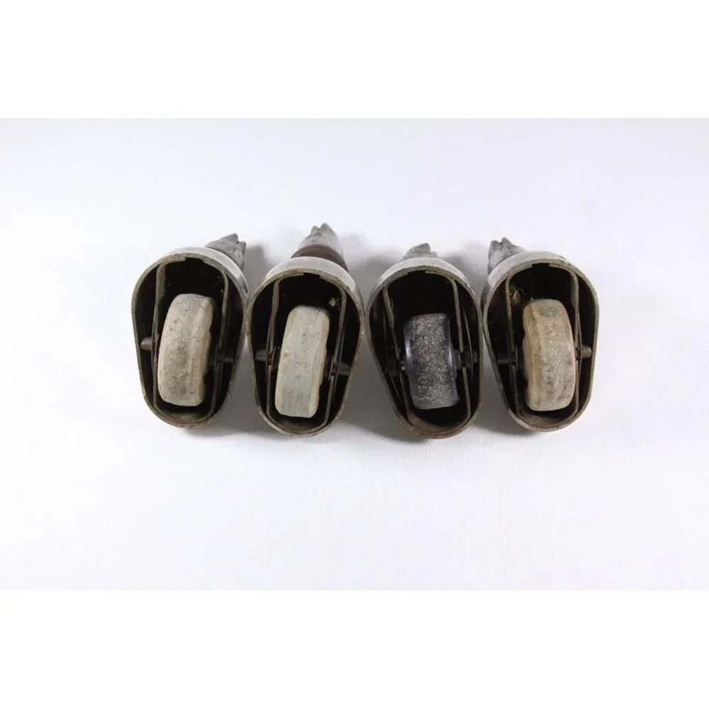 Vintage art deco caster wheels, mcm reclaimed office chair swivel casters - Picture 6 of 8